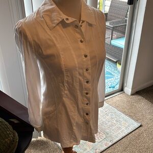 WHITE TAYLORED BLOUSE, lace up the back